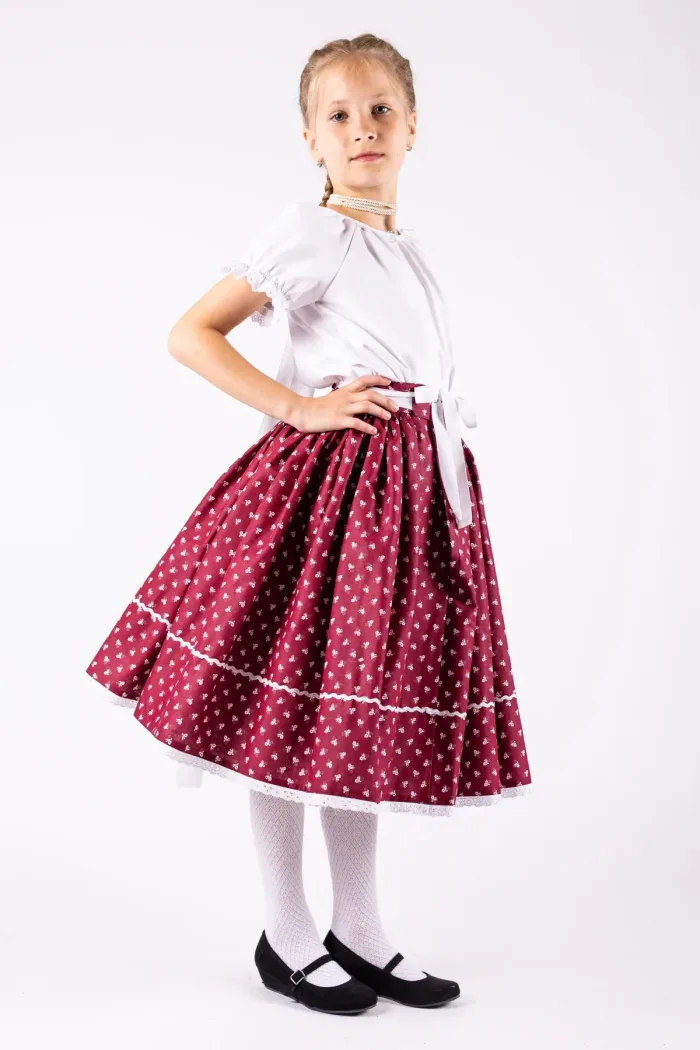 Bordó néptáncos szoknya - Image 3