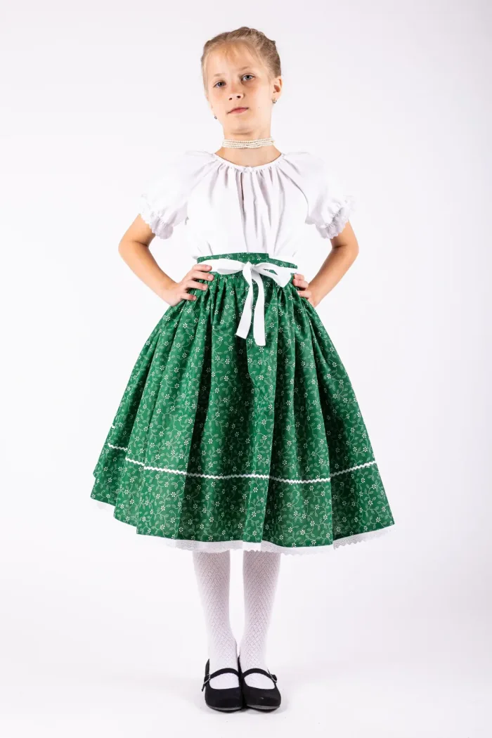 Zöld indás néptáncos szoknya - Image 3