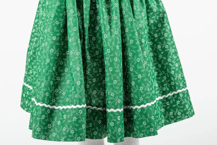 Zöld indás pörgős népi lányka szoknya - Image 4
