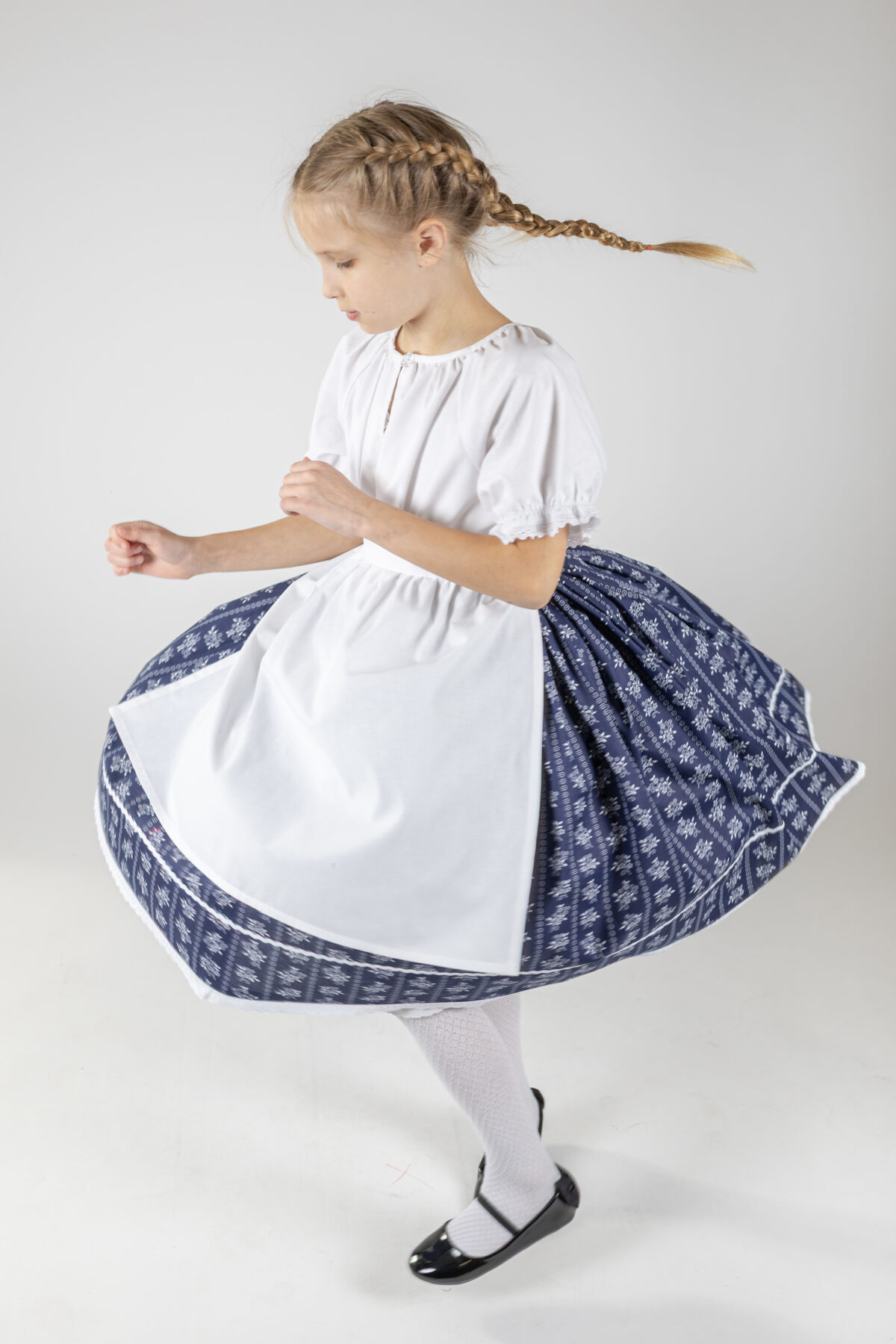 Kék sávos néptáncos szoknya - Image 3